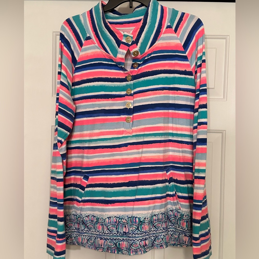 Lilly Pulitzer striped with shell border Popover